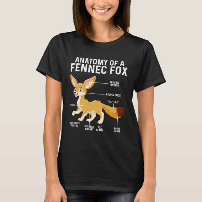 T-shirt Anatomy Of A Fennec Fox  Fennec Foxes (Devant)