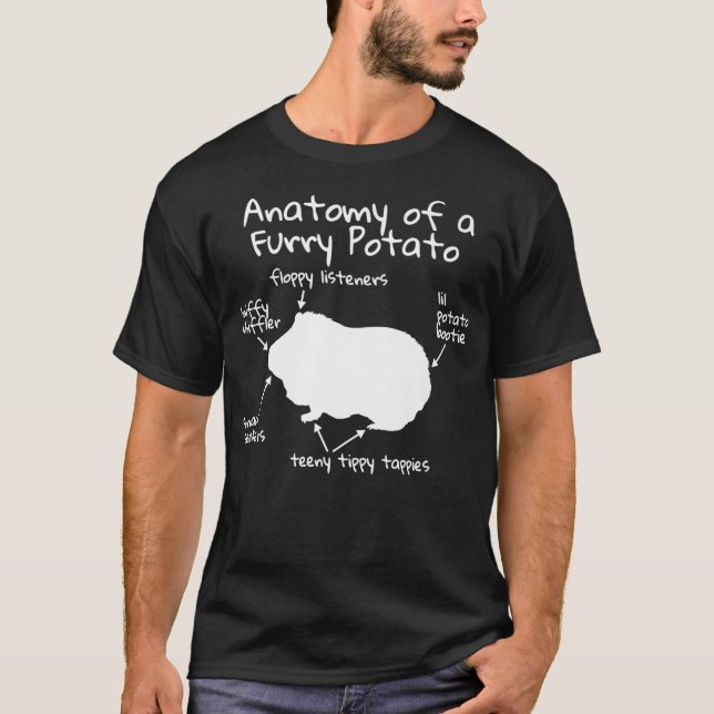T-shirt Anatomy Of A Guinea Pig Funny Furry Potato Pet Gif (Devant)