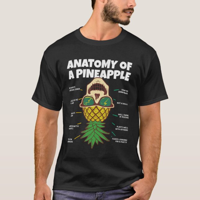 T-shirt Anatomy of a Pineapple  Upside Down Pineapple Swin (Devant)