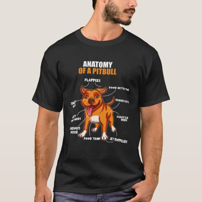 T-shirt Anatomy of a Pitbull Stafford Bully Bulldog Pit Pi (Devant)