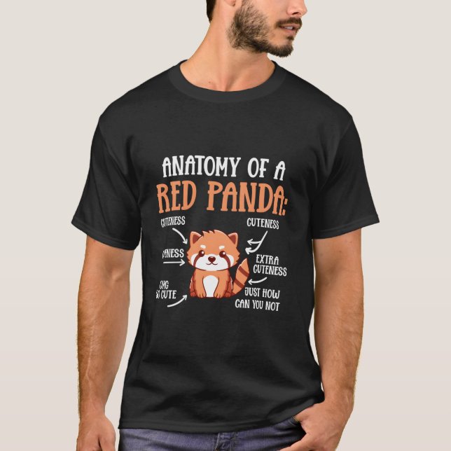 T-shirt Anatomy Of A Red Panda Science Zoologist Panda (Devant)