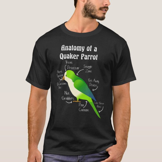 T-shirt Anatomy of Quaker Parrot Monk Parakeet Classic (Devant)