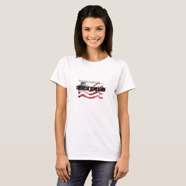 T-shirt Ancêtre combattu dans la révolution américaine (Devant entier)