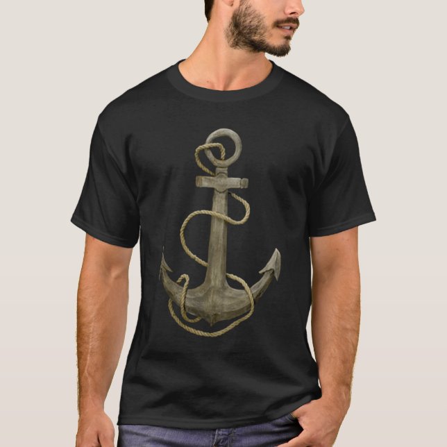 T-shirt Anchor motif  sailor  ship anchor Nordic (Devant)