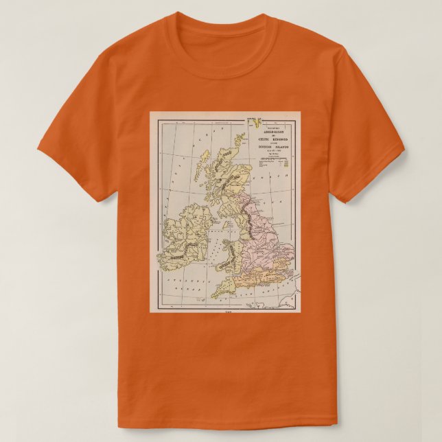 T-shirt Ancien AngloSaxon British Isles Carte 1901 Grea Vi (Design devant)