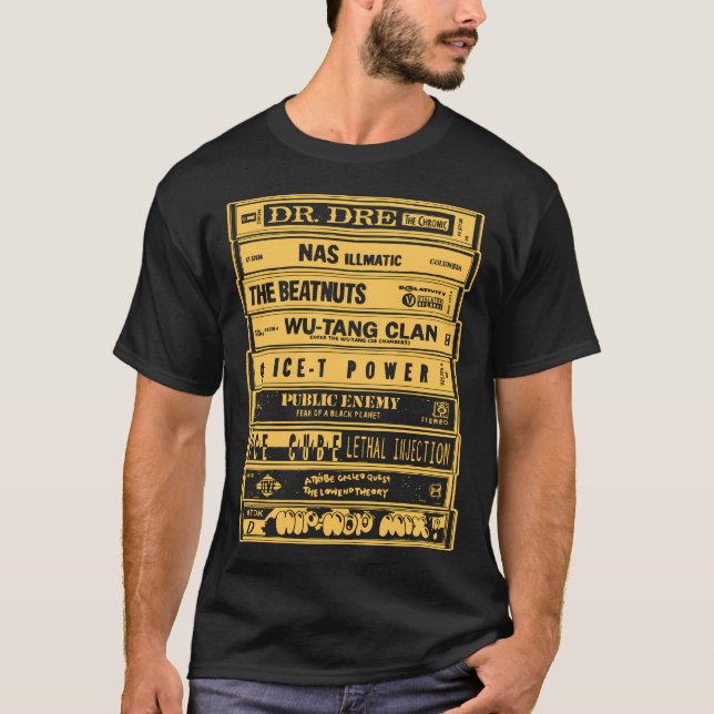 T-shirt Ancien Hip hop de l'école Rap musique Cassette Sta (Devant)