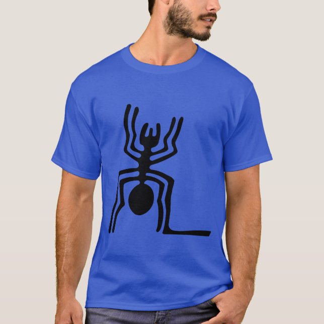T-shirt Ancien insecte Nazca Pérou Araignée noire (Devant)