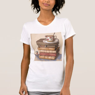T-shirt Ancien livre Vintage et une coupe de café