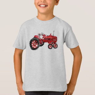 T-shirt Ancien tracteur rouge