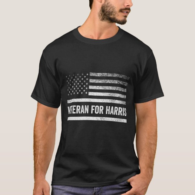 T-shirt Anciens Combattants De Harris Walz Élection Du Dra (Devant)