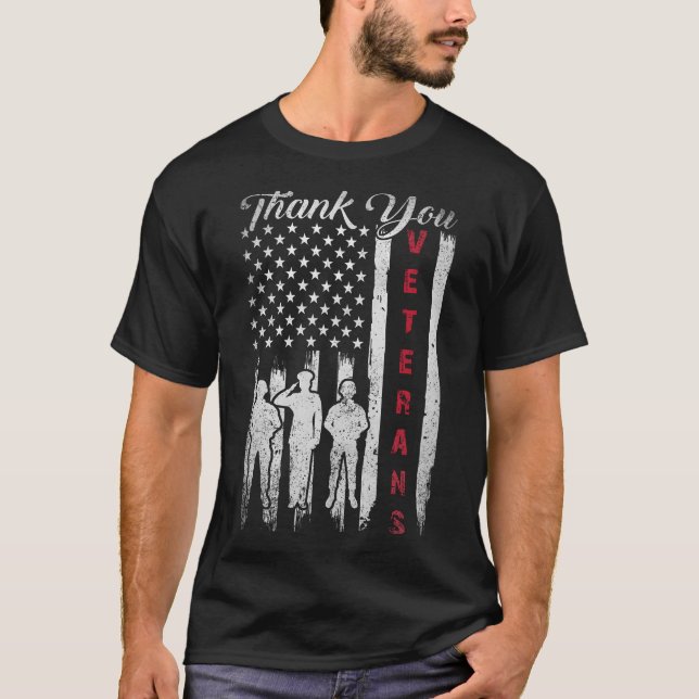 T-shirt Anciens Combattants Merci Fière Nous Patriotique (Devant)