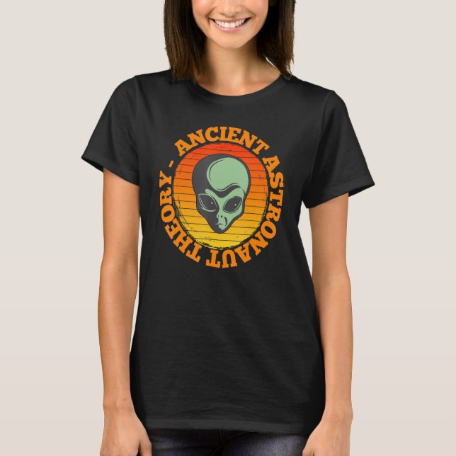 T-shirt Ancient Astronaut Theory Funny Alien Head Science  (Devant)