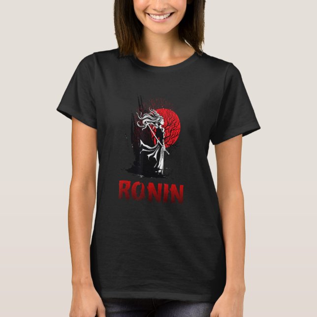 T-shirt Ancient Female Japanese Samurai Katana Ronin Asian (Devant)