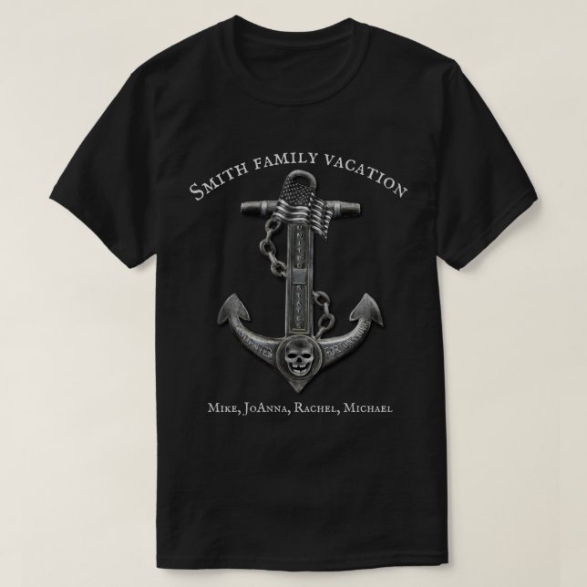 T-shirt Ancrage américain patriotique nautique personnalis (Design devant)