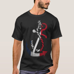 T-shirt Ancrage de bateau nautique France Drapeau Français