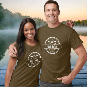 T-shirt Ancrage de Gull Lake Minnesota, ville de pagaies e