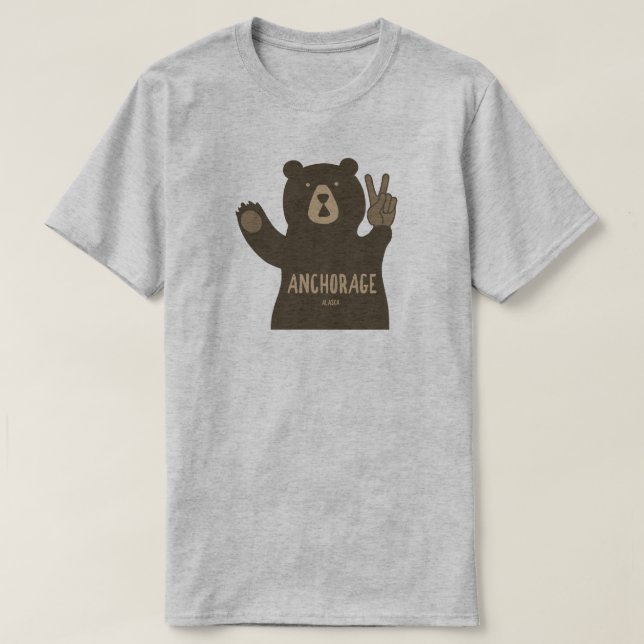 T-shirt Ancrage de l'ours de paix de l'Alaska (Design devant)