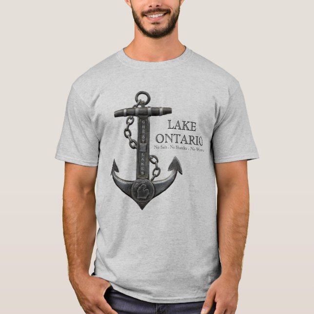 T-shirt Ancrage de pirate nautique en détresse du lac ONTA (Devant)