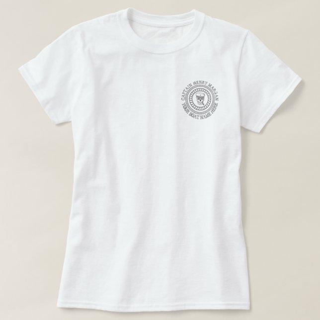 T-shirt Ancrage personnalisé du capitaine et du nom du bat (Design devant)