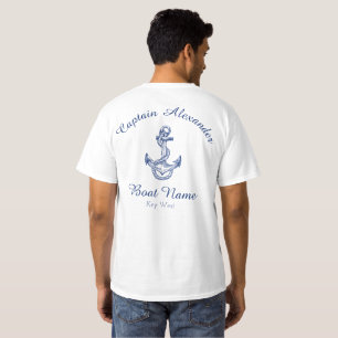 T-shirt Ancre Bleue de la Marine Nautique - T-S monogrammé