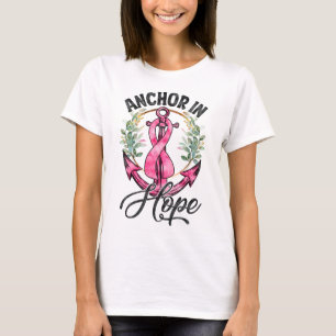 T-shirt Ancre Dans Hope Pink Ribbon Sensibilisation au can