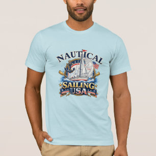 T-shirt Ancre de bateau de voile nautique graphique océan 
