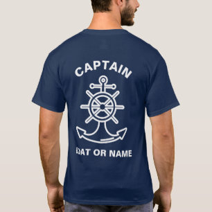 T-shirt Ancre Marine Nautique Bateau bleu Capitaine