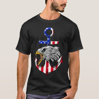 T-shirt Ancre patriotique Jour commémoratif du drapeau amé