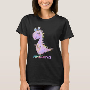 T-shirt Andi Nom Chemise Fille Dinosaur Anniversaire Andre