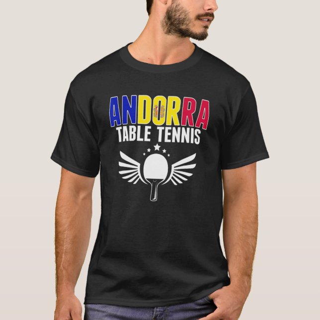 T-shirt Andorra Table Tennis     Andorran Ping Pong Suppor (Devant)
