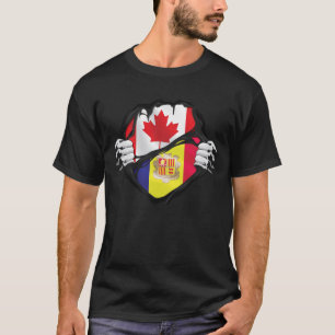 T-shirt andorran drapeau canadien des racines arrachées