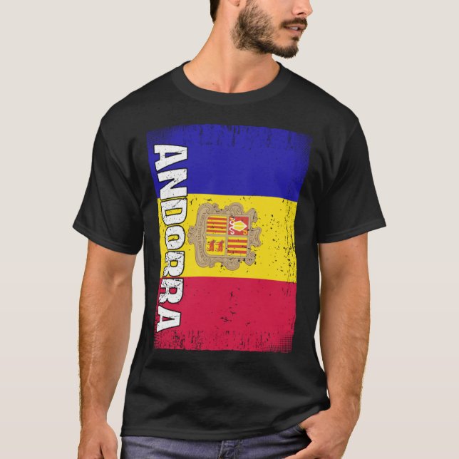T-shirt Andorran Flag Andorra (Devant)