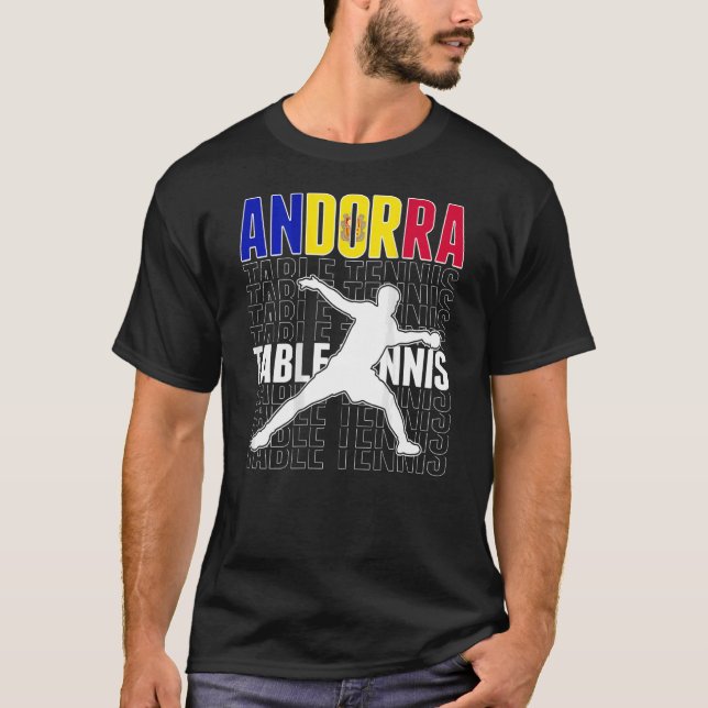 T-shirt Andorre Ping Pong Andorre Andorre Tennis de table (Devant)