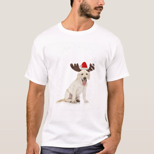T-shirt Andouillers de port de chiot de laboratoire (Devant)