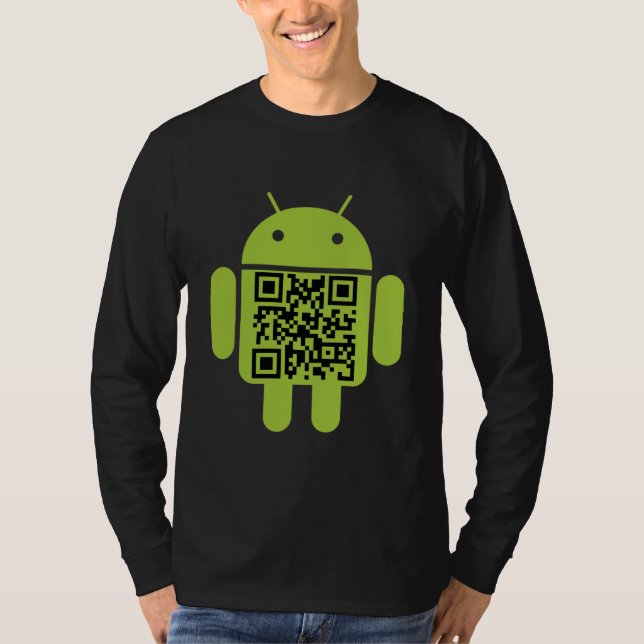 T-shirt Android QR Code homme long manches (Devant)