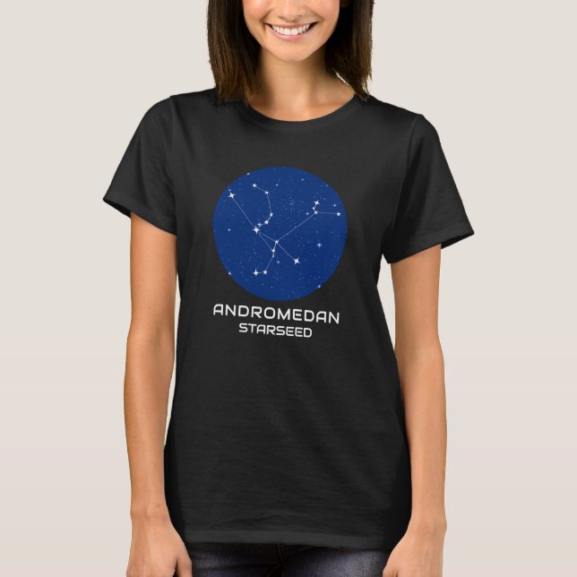 T-shirt Andromedan Starseed | Tee galactique foncé (Devant)