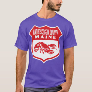 T-shirt Androscoggin Comté Maine Retro Shield Rouge