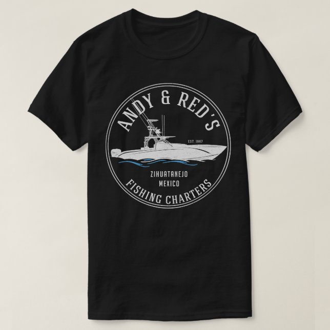 T-shirt Andy Reds Charters de pêche (Design devant)