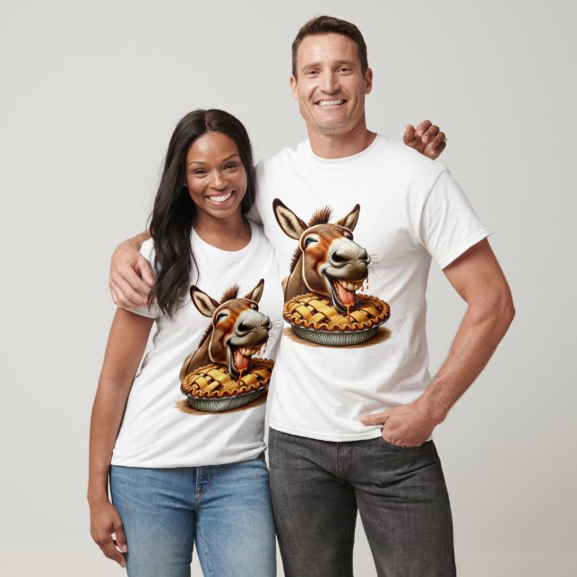 T-shirt Âne mignon Avec Tarte (Unisexe)