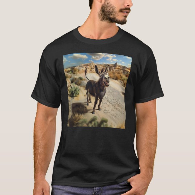 T-shirt âne souriant, Oatman Arizona, Route 66 (Devant)