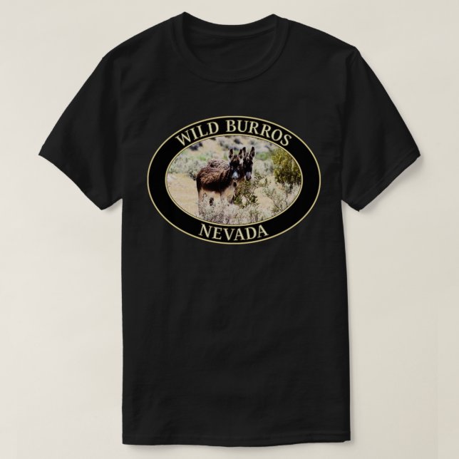 T-shirt Ânes de Burros sauvages du Nevada 1 (Design devant)