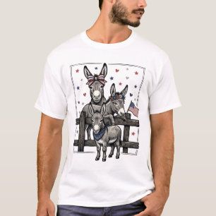T-shirt Ânes patriotiques conception de chemise vintage 4