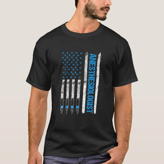 T-shirt Anesthésiologiste Infirmière Drapeau Anesthésiste  (Devant)