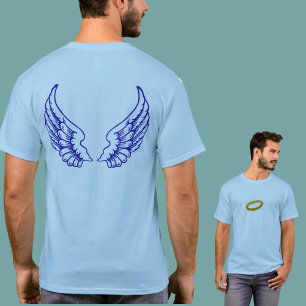 T-shirt Ange ailes (Bleu) avant et arrière