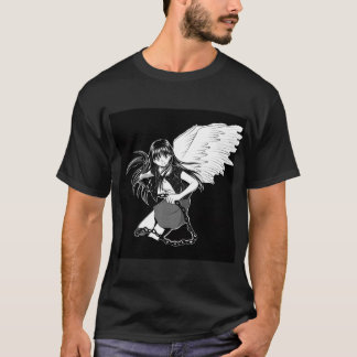 T-shirt Ange au sol : Double noir