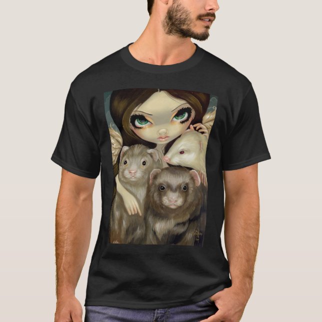 T-shirt Ange avec la chemise de furets (Devant)