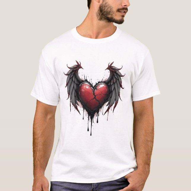 T-shirt ange d'amour noir (Devant)