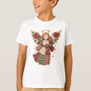 T-shirt Ange de Noël avec des étoiles dorées