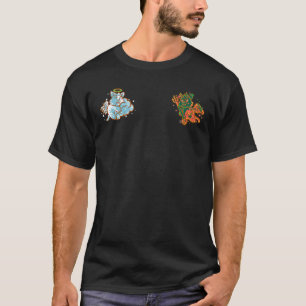 T-shirt Ange Et Diable De Chat Assis Sur Votre Épaule Nerd
