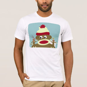 T-shirt Ange et diable de singe de chaussette
